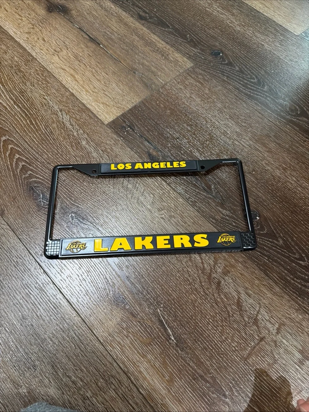 NWT Los Angeles Lakers Black & Yellow License Plate Frame - Official Team Design